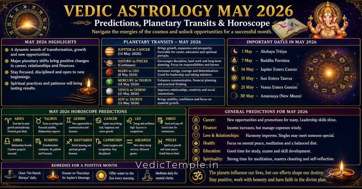 Vedic Astrology May 2026: Predictions, Planetary Transits & Horoscope