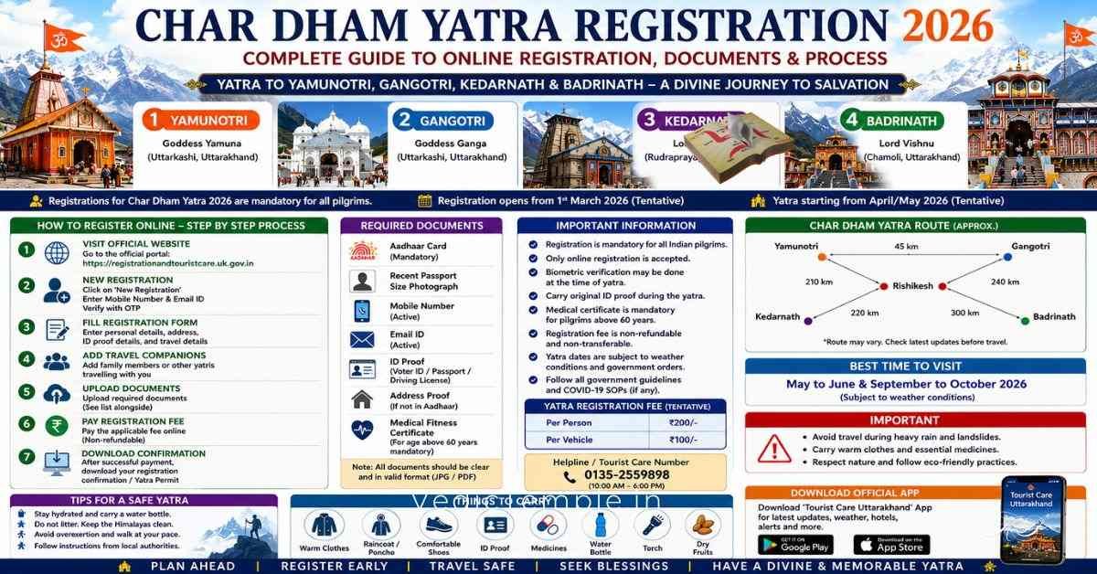 Char Dham Yatra Registration 2026: Complete Guide to Online Registration, Documents & Process