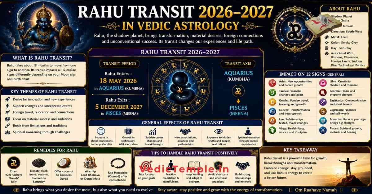 Rahu Transit 2026–2027 in Vedic Astrology: Meaning, Effects & Major Predictions